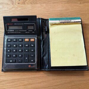 Vintage Cobra LC-811 Solar Cell Calculator with Folio Case, Circa 1980s